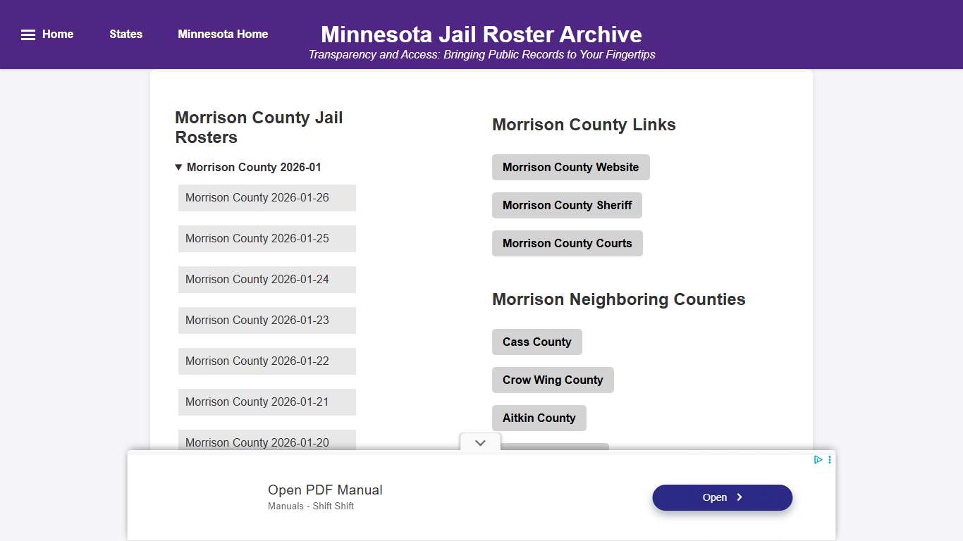 Morrison County - Minnesota Jail Rosters
